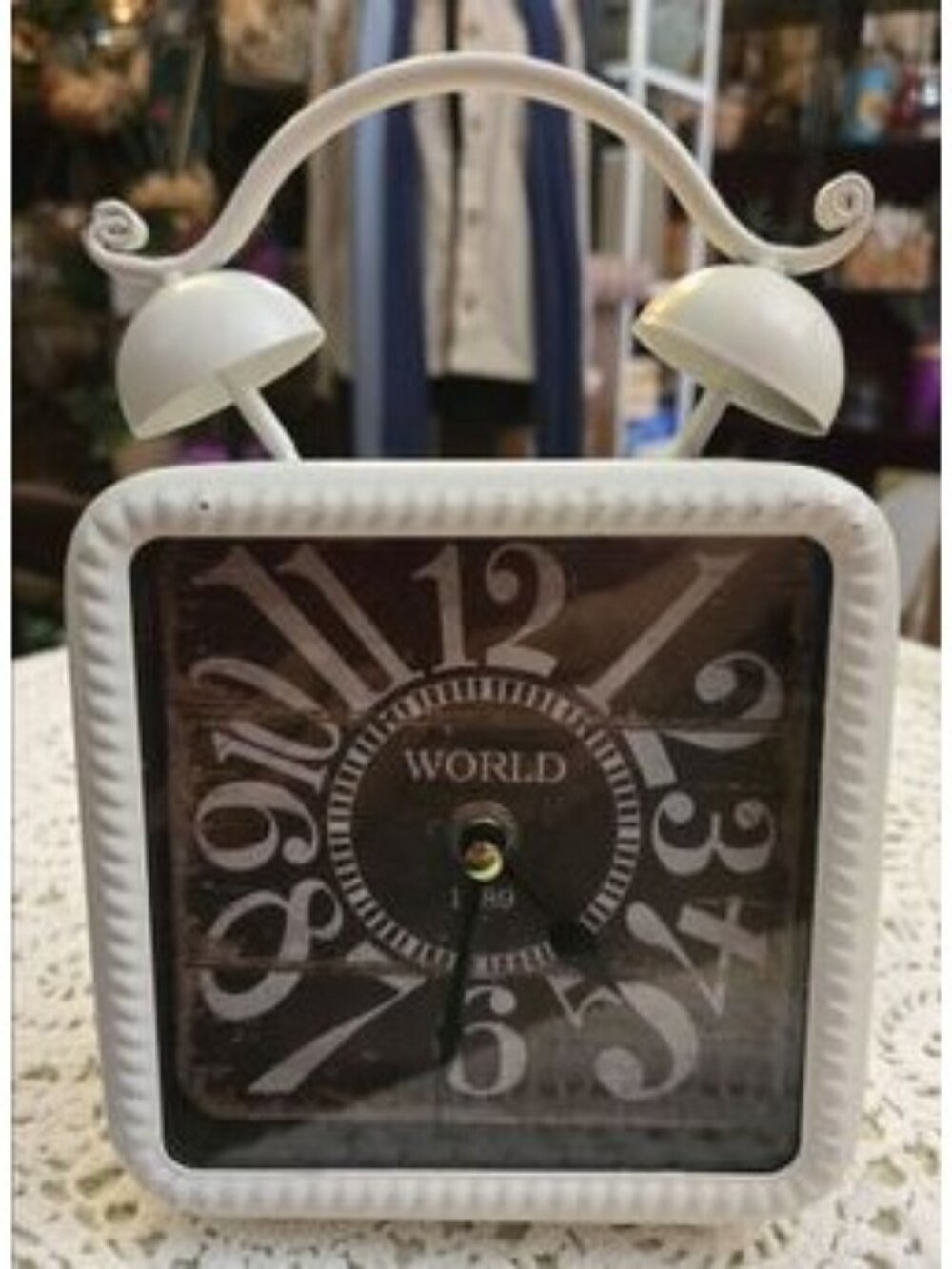 Distressed World Clock with ball feet